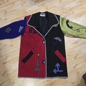 Vintage Marylou Ozbolt Storer 100% Wool Made in USA Wearable Art Coat Med Travel